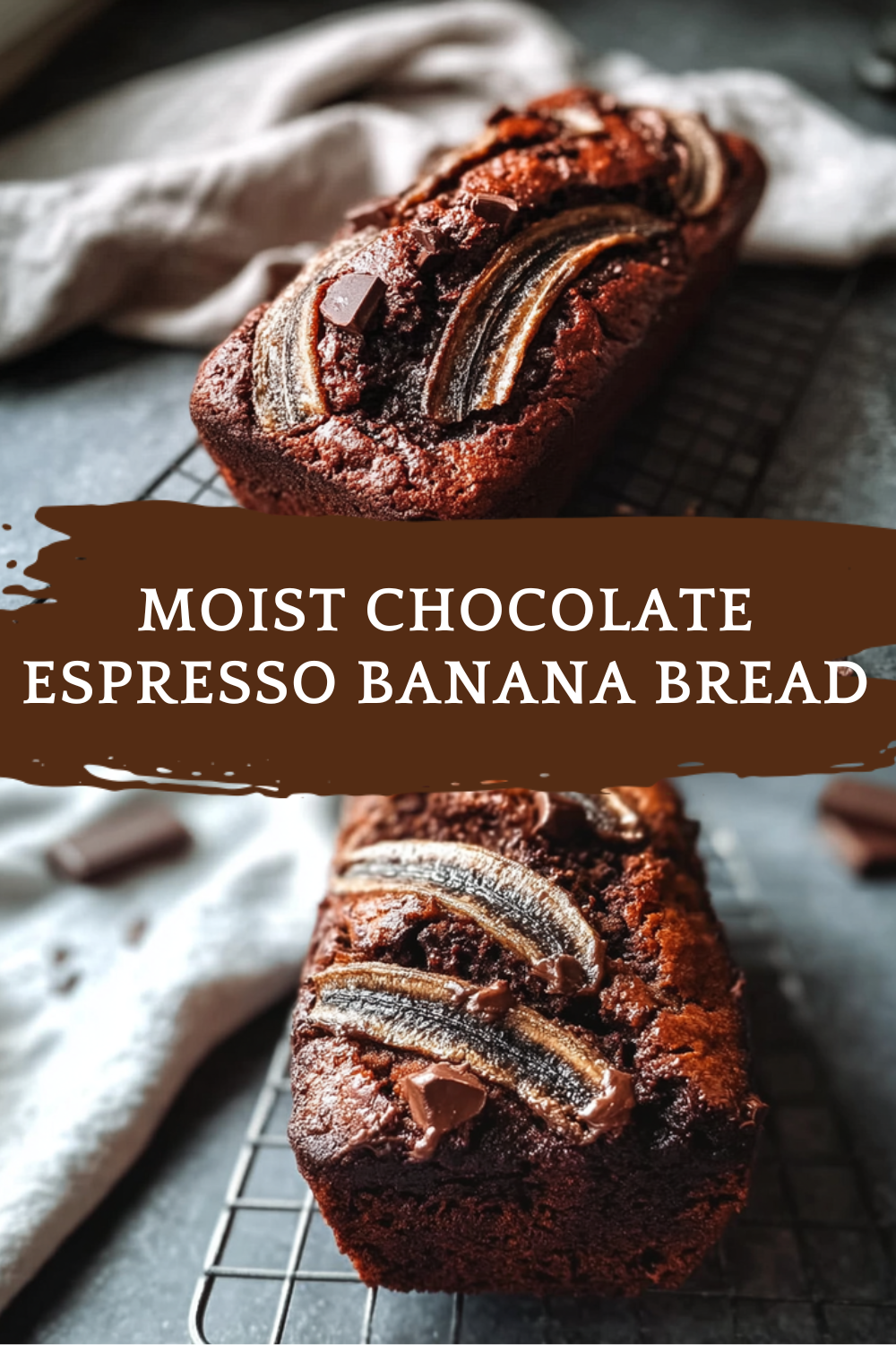 Moist Chocolate Espresso Banana Bread
