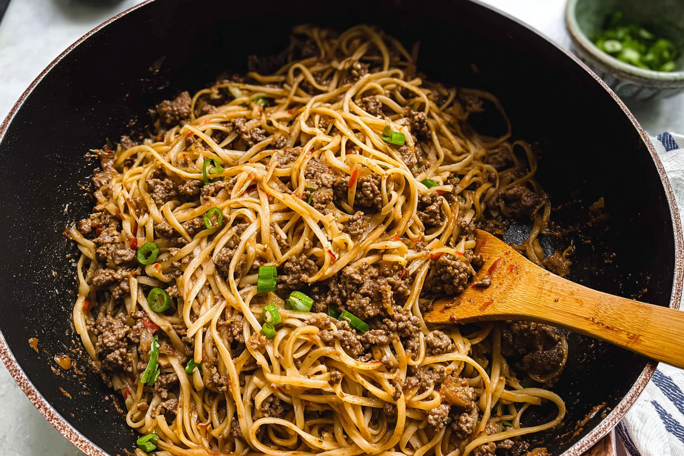 Mongolian Ground Beef Noodles Recipe With Savory Sauce And Easy Steps 6 Mongolian Ground Beef And Noodles