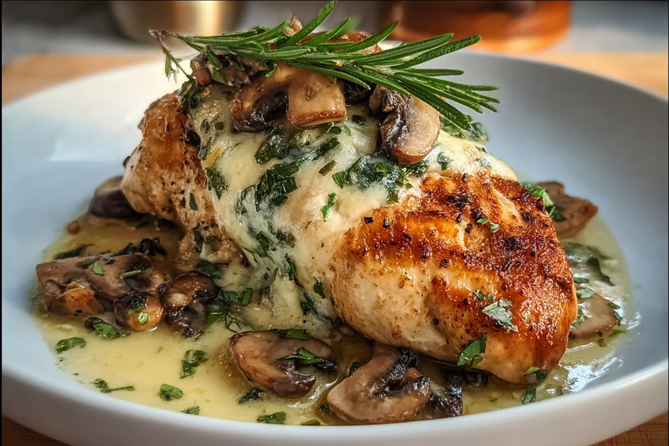 Mushroom Stuffed Chicken Breast Recipe