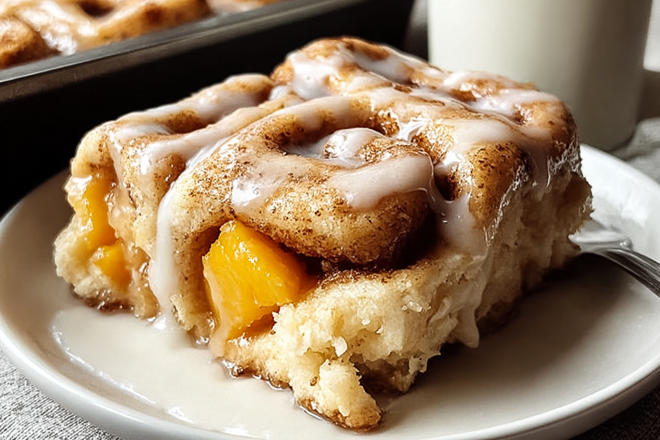 Peach Cobbler Cinnamon Rolls