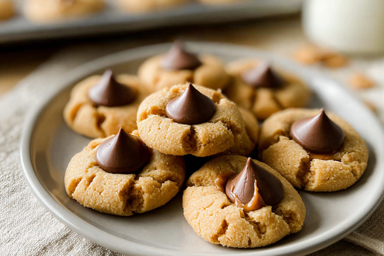 Classic Peanut Butter Blossom Cookies Recipe With Soft Centers And Chocolate Kiss 6 Peanut Butter Blossom Cookies