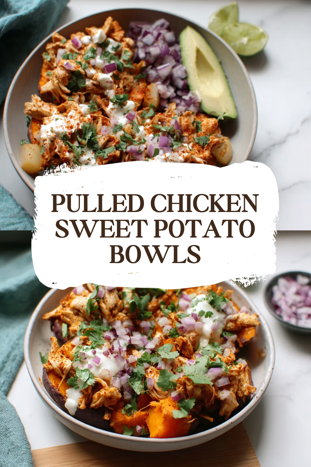 Pulled Chicken Sweet Potato Bowls