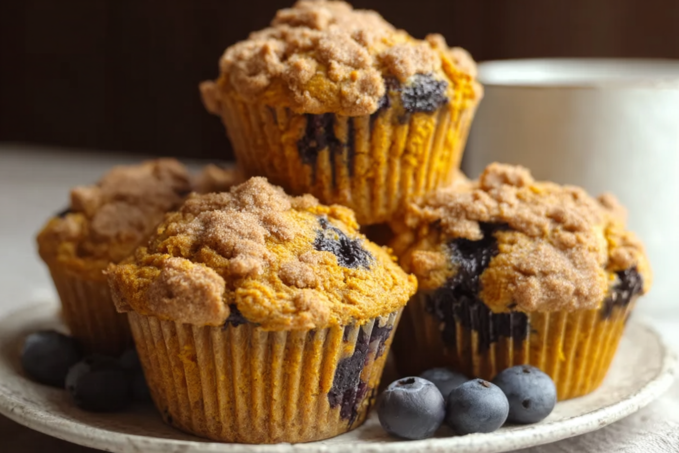 Pumpkin Blueberry Muffins Recipe With Seasonal Spices And Fresh Fruit 6 Pumpkin Blueberry Muffins
