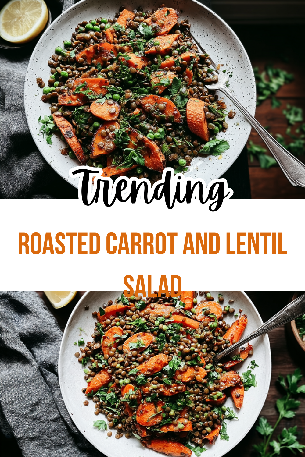 Roasted Carrots And Lentil Salad With Creamy Hummus Dressing 7 Roasted Carrot And Lentil Salad