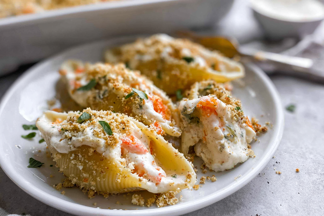 Seafood Stuffed Shells Recipe With Creamy Cheese And Herbs 6 Seafood Stuffed Shells