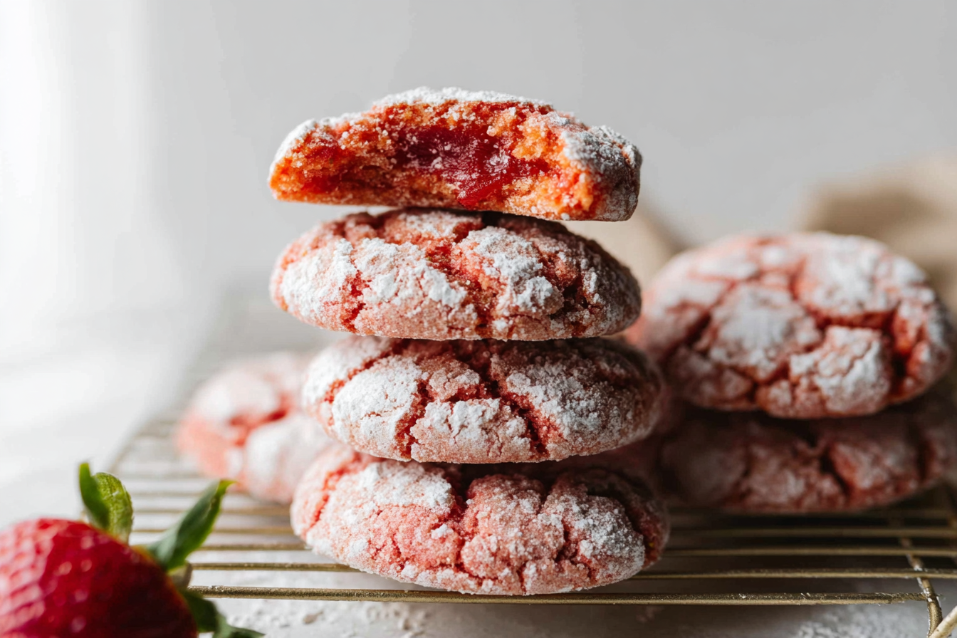 Strawberry Crinkle Cookies Recipe Made Simple And Delicious 6 Strawberry Crinkle Cookies