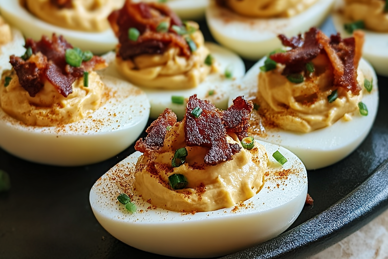 Candied Bacon Deviled Eggs Recipe For A Savory Twist 6 Candied Bacon Deviled Eggs