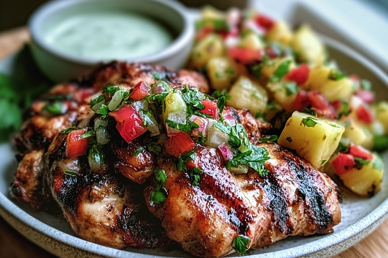 Caribbean Jerk Chicken With Fresh Pineapple Salsa Recipe 6 Caribbean Jerk Chicken