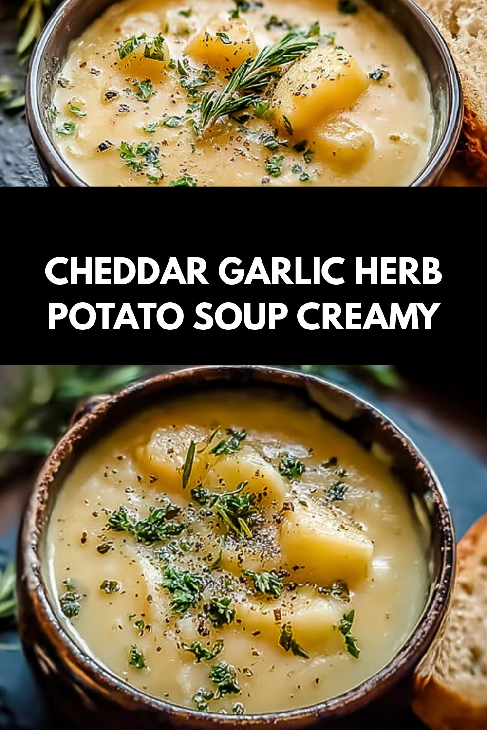 Cheddar Garlic Herb Potato Soup Recipe For A Hearty Comfort Meal 7 Cheddar Garlic Herb Potato Soup Creamy
