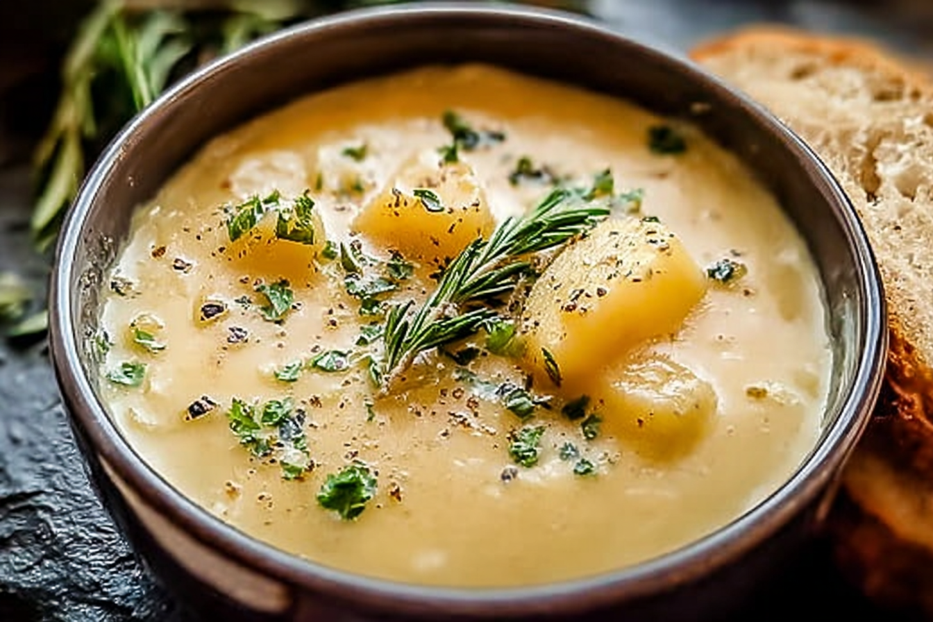Cheddar Garlic Herb Potato Soup Recipe For A Hearty Comfort Meal 6 Cheddar Garlic Herb Potato Soup Creamy