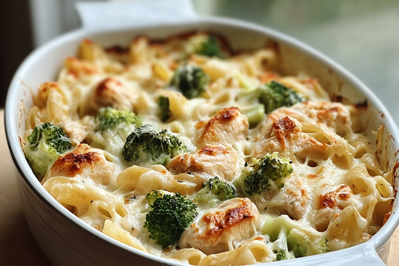 Chicken And Broccoli Alfredo Casserole With Creamy Cheese Sauce 6 Chicken Broccoli Alfredo Bake