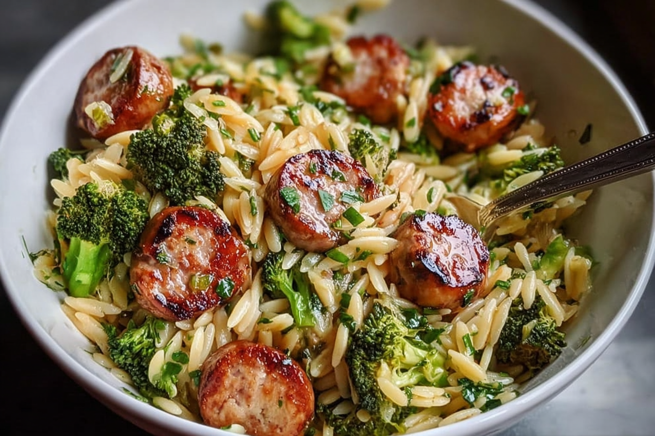 Chicken Sausage Broccoli Orzo Recipe