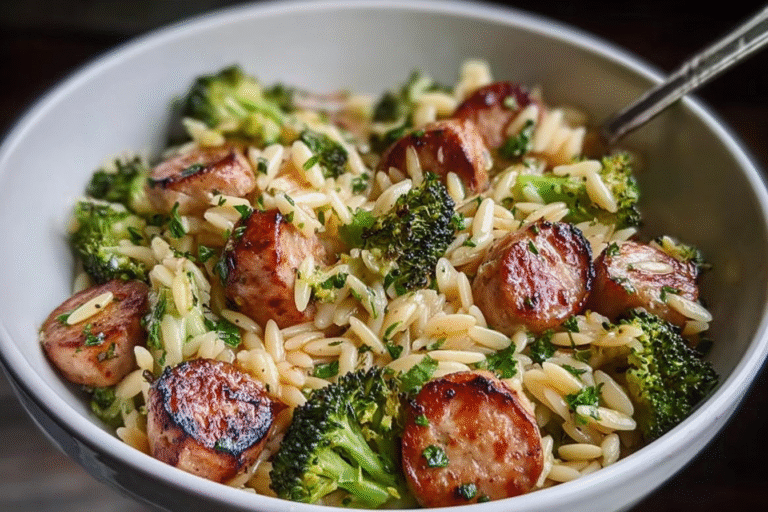 Chicken Sausage Broccoli Orzo Recipe 43.Png