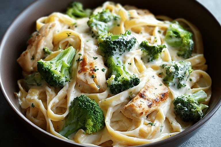 Creamy Chicken Alfredo Fettuccine With Broccoli 100.Png