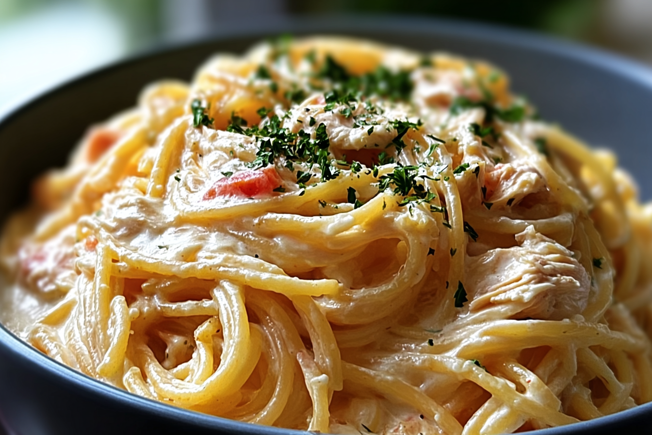 Creamy Crockpot Chicken Spaghetti Recipe For Easy Weeknight Meals 6 Creamy Crockpot Chicken Spaghetti