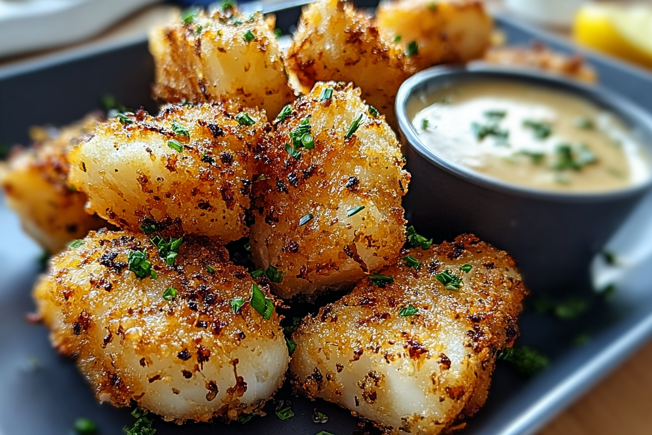 Crispy Garlic Cod Bites
