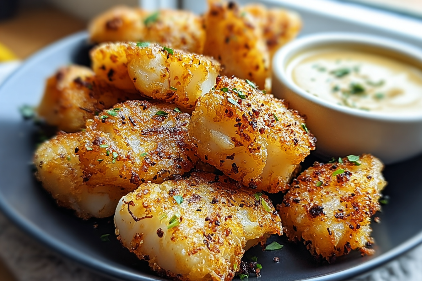 Crispy Garlic Cod Bites
