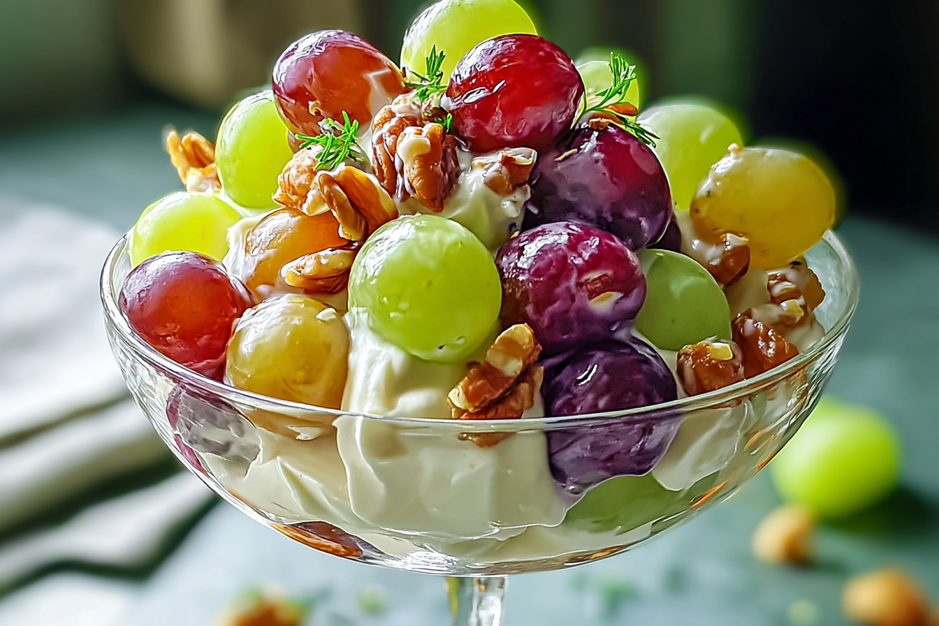 Easy Grape Salad Recipe With Creamy Sweet Topping 6 Grape Salad