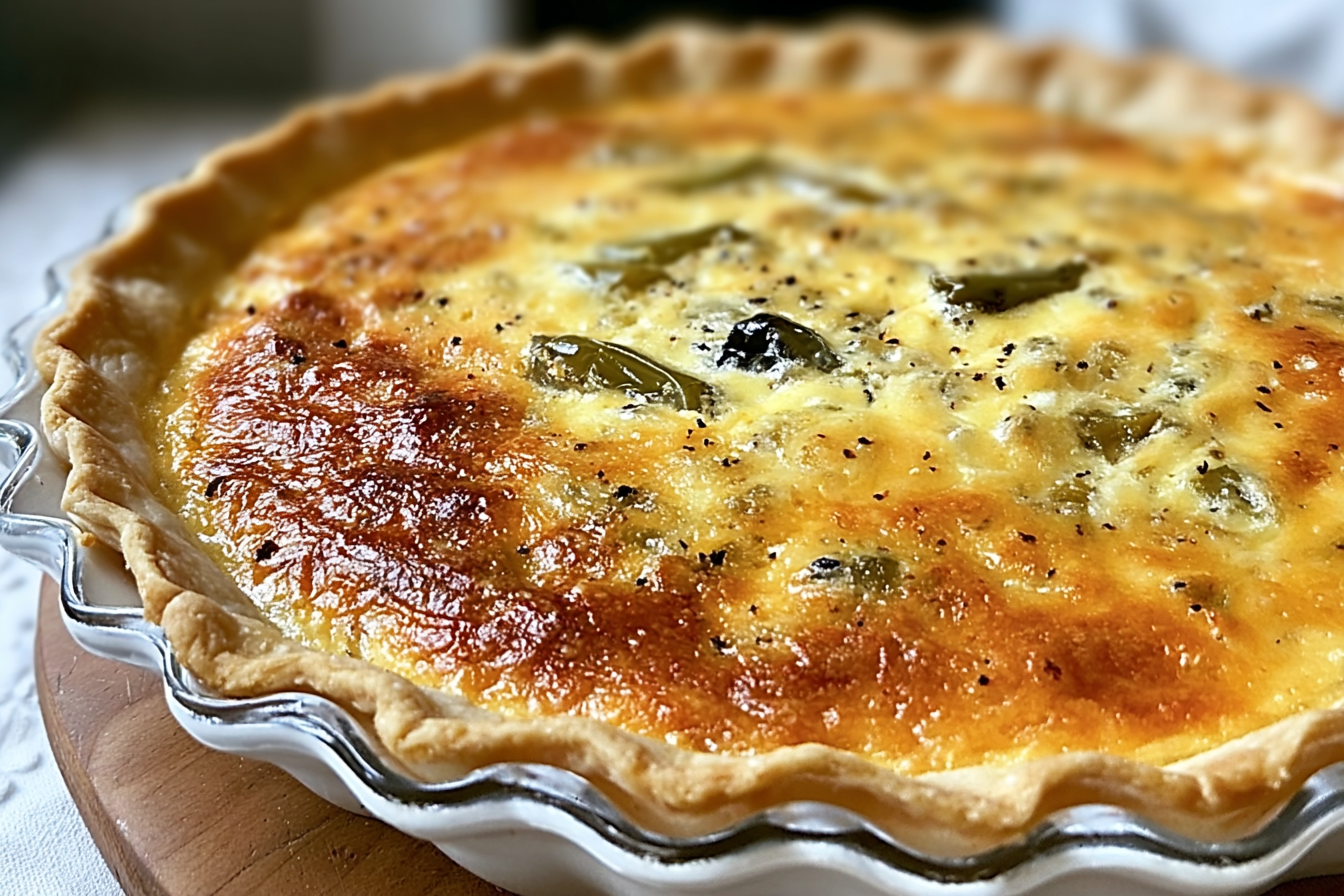 Green Chile Cheese Quiche