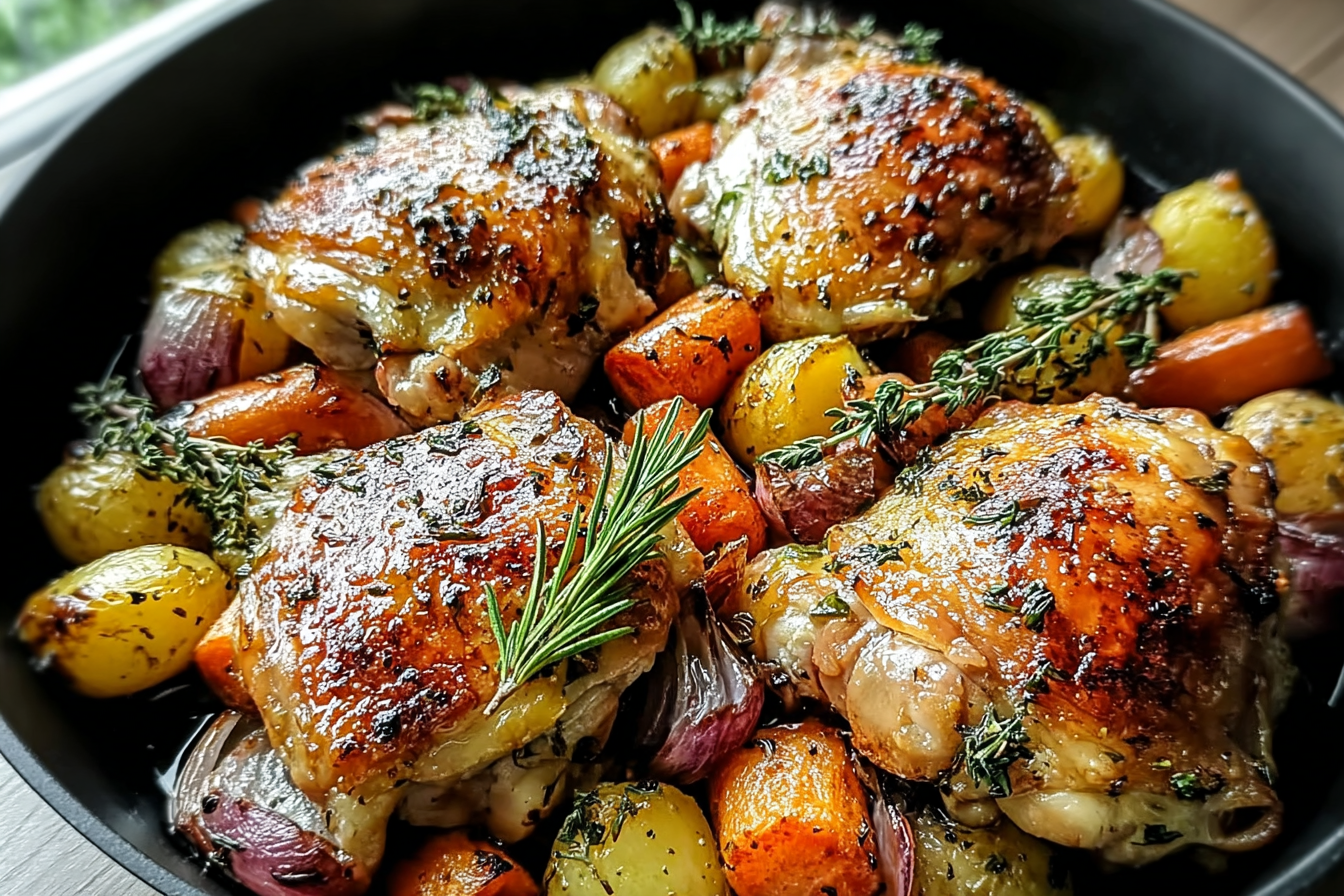 Garlic Herb Roasted Chicken Thighs With Crispy Skin And Rich Flavor 6 Herb Roasted Chicken Thighs
