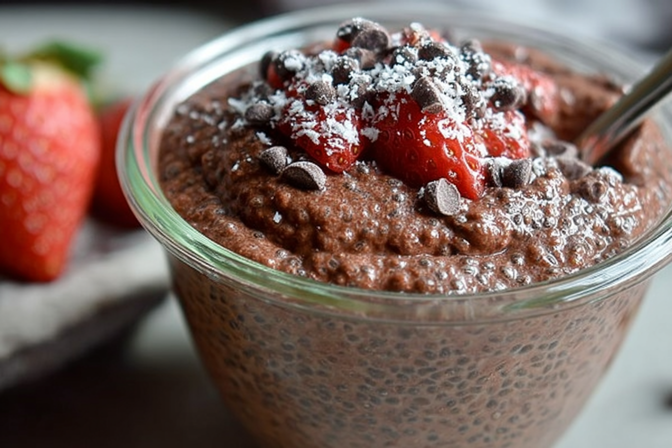 High Protein Chocolate Chia Seed Pudding