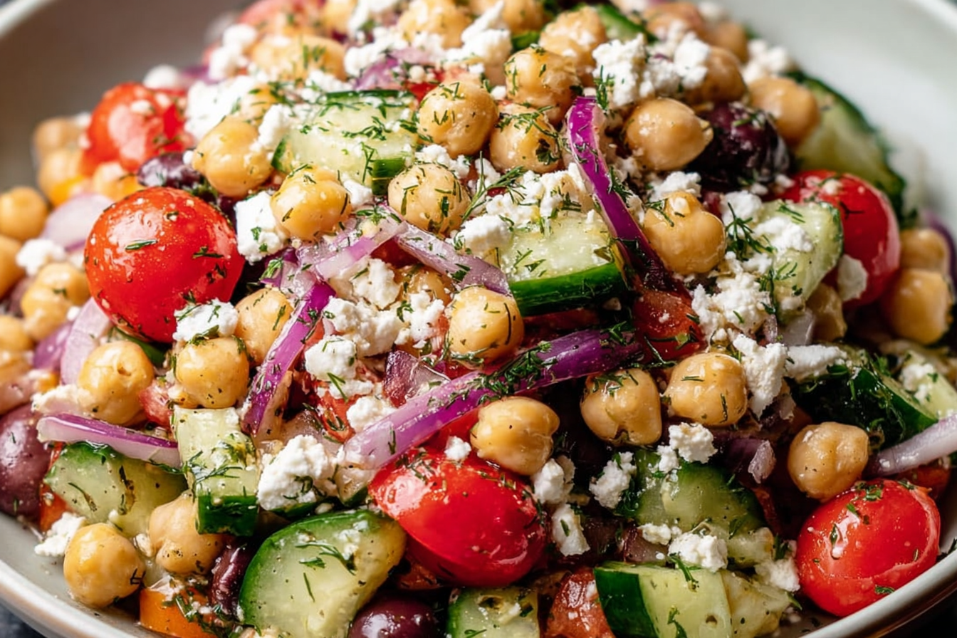 Mediterranean Chickpea Feta Salad