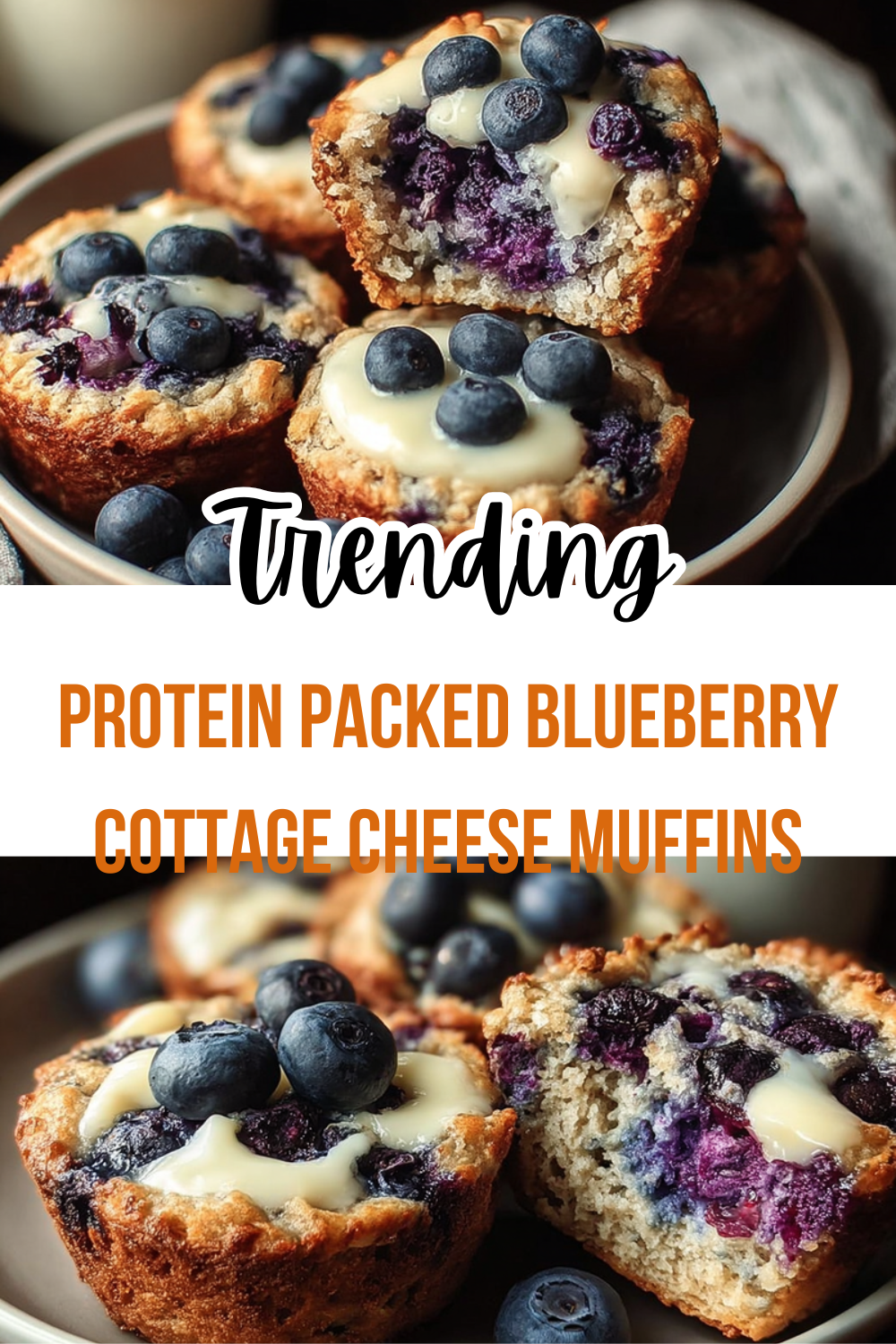 Protein Packed Blueberry Cottage Cheese Muffins