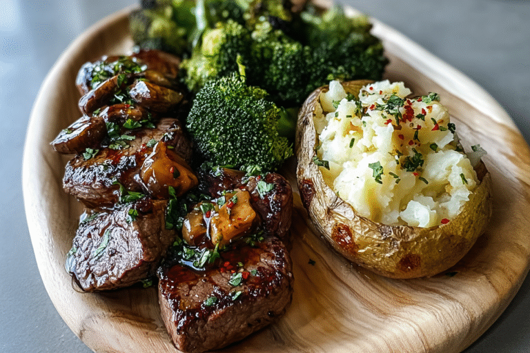 Steak Bites Loaded Baked Potato Broccoli Plate 42.Png