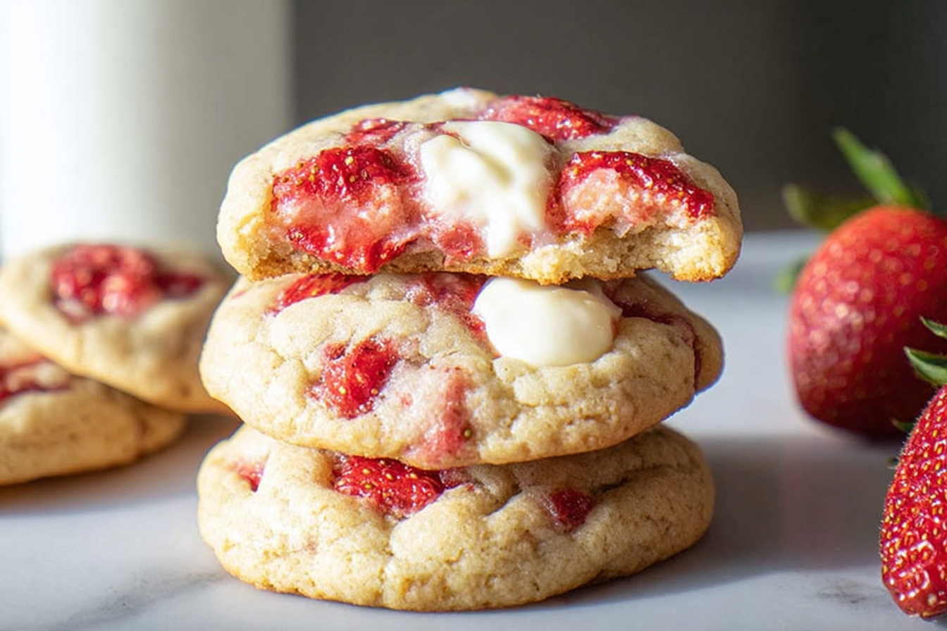 Strawberry Cheesecake Cookies Recipe With Creamy Sweet Filling 6 Strawberry Cheesecake Cookies