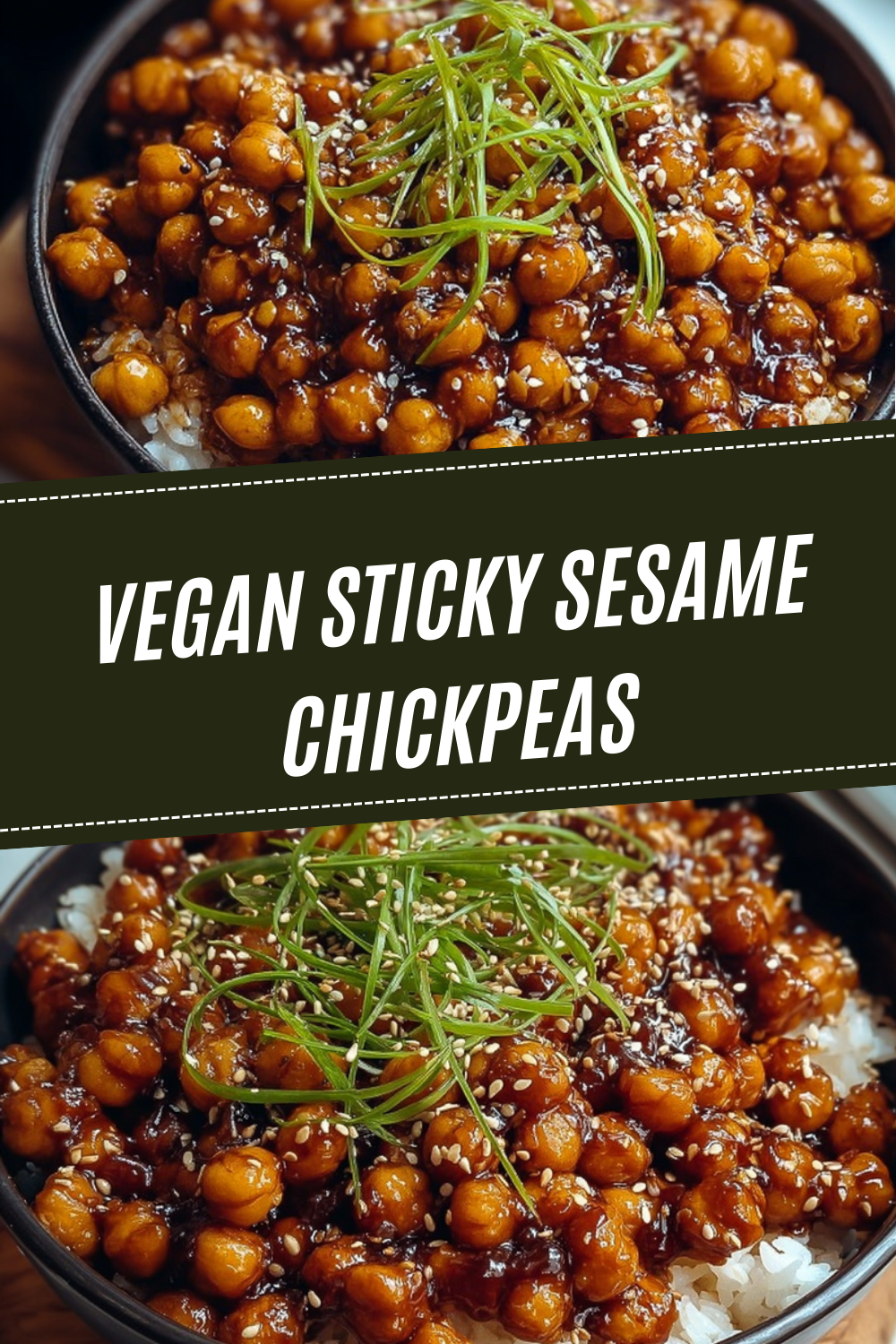Vegan Sticky Sesame Chickpeas