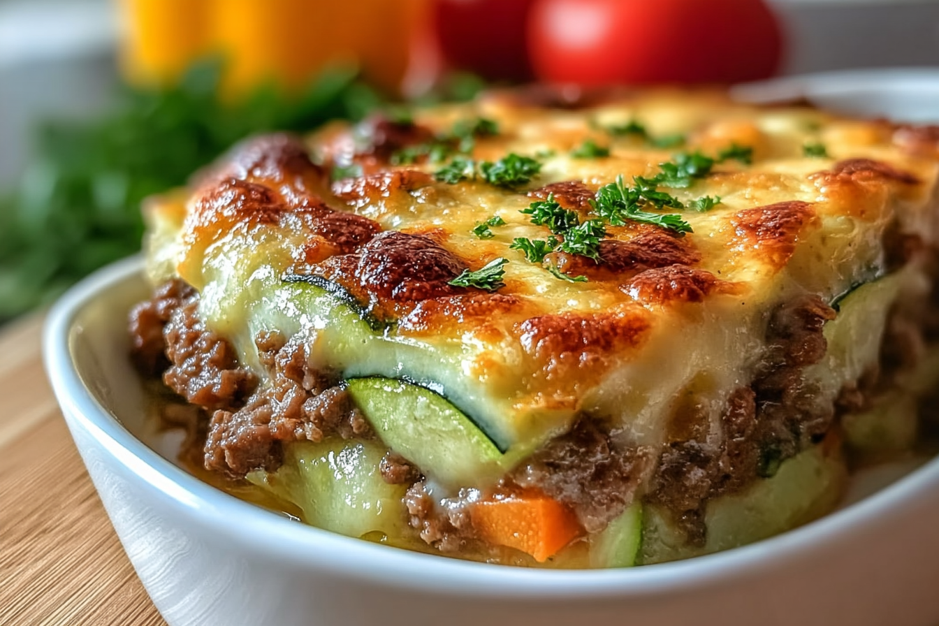 Ground Beef Zucchini Casserole Recipe With Cheese And Herbs 6 Zucchini Hamburger Casserole