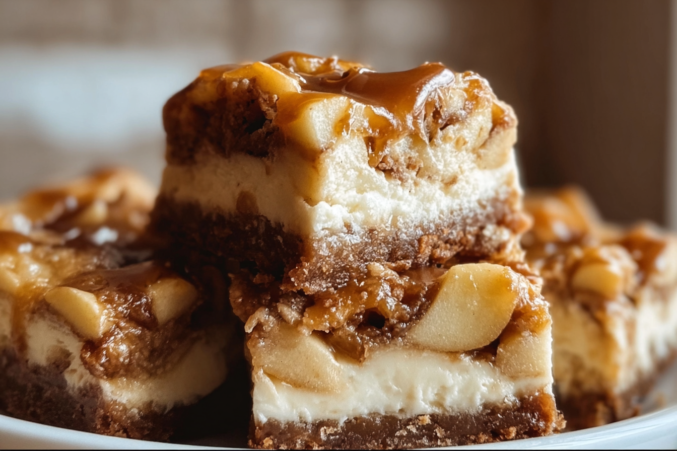 Caramel Apple Blondie Cheesecake Recipe 6 Caramel Apple Blondie Cheesecake Bars