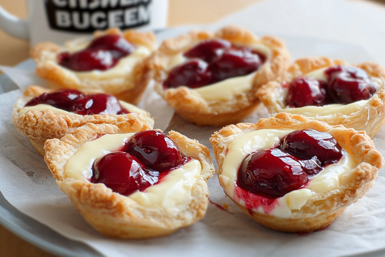 Cherry Cheesecake Pie Bites