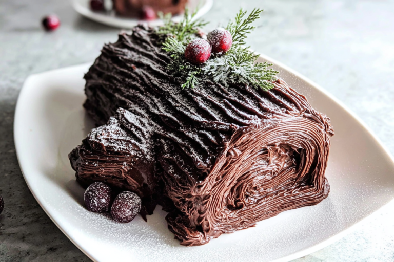 Chocolate Yule Log Cake 16.Png