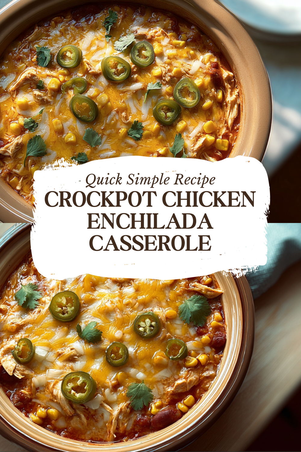 Crockpot Chicken Enchilada Casserole