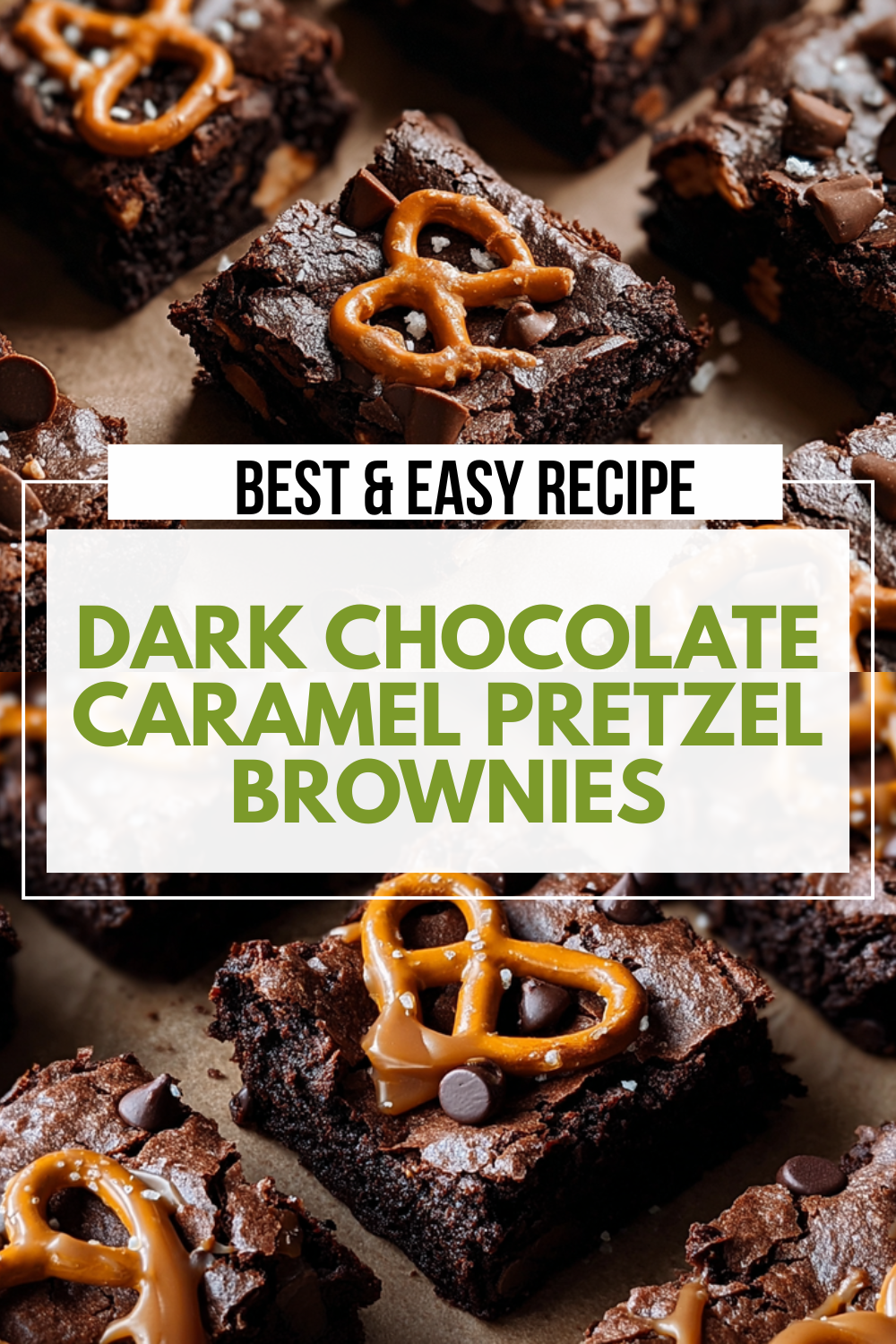 Dark Chocolate Caramel Pretzel Brownies
