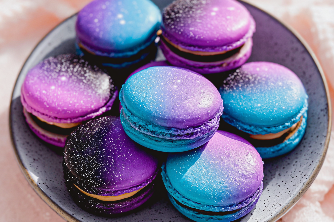 Galaxy Macarons Recipe: Stunning Swirled Space Cookies 6 Galaxy Macarons