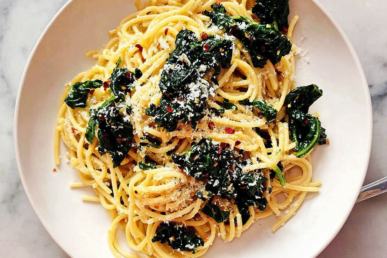 Garlic Parmesan Kale Pasta 6 Garlic Kale Pasta