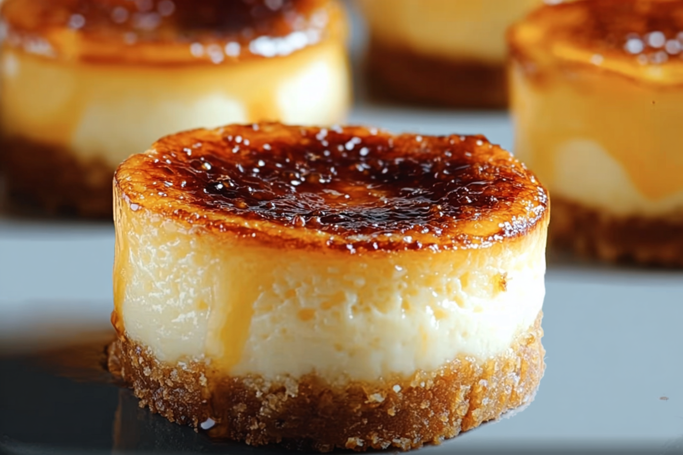 Mini Creme Brûlée Cheesecakes Recipe 6 Mini Creme Brulee Cheesecakes
