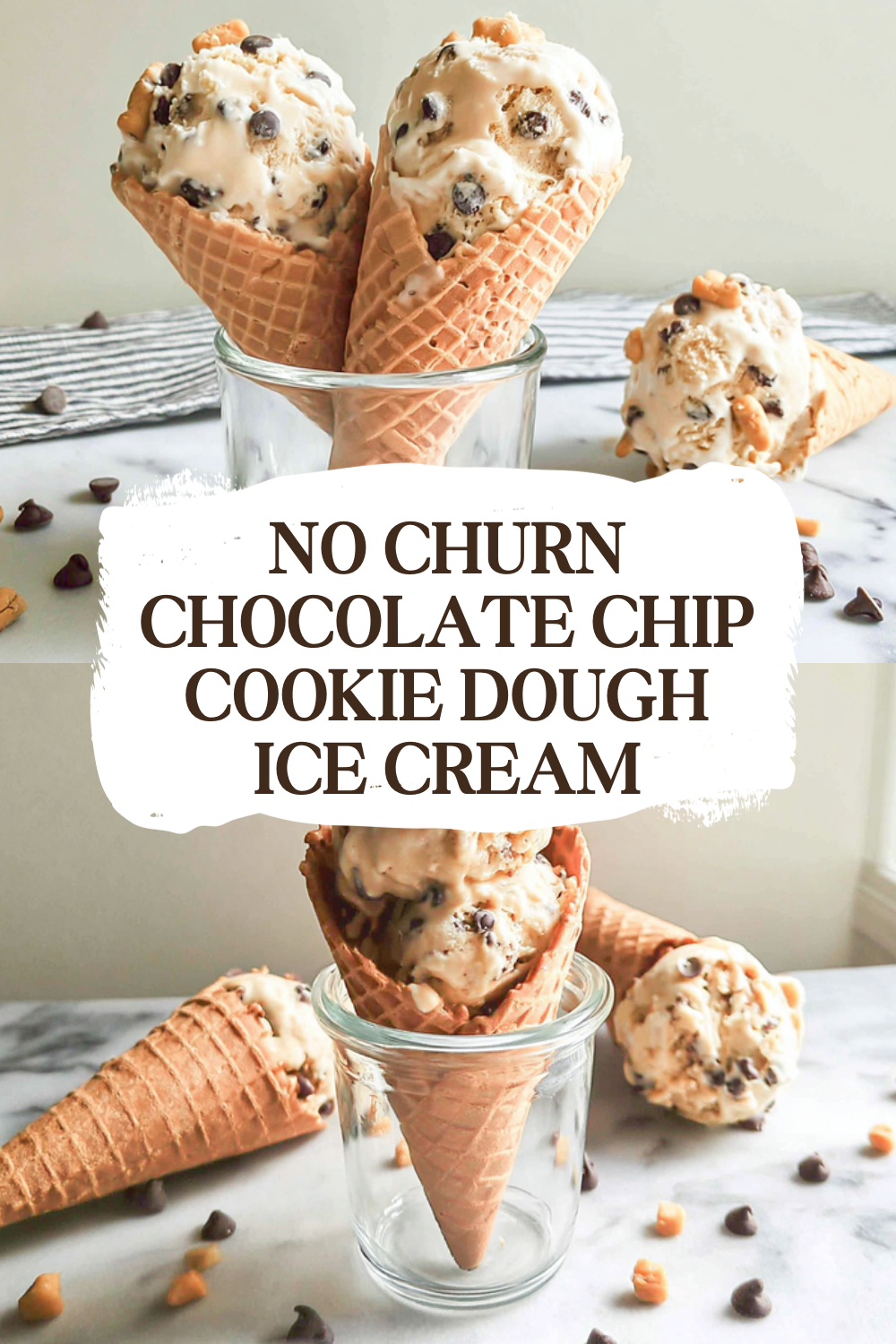 No Churn Chocolate Chip Cookie Dough Ice Cream