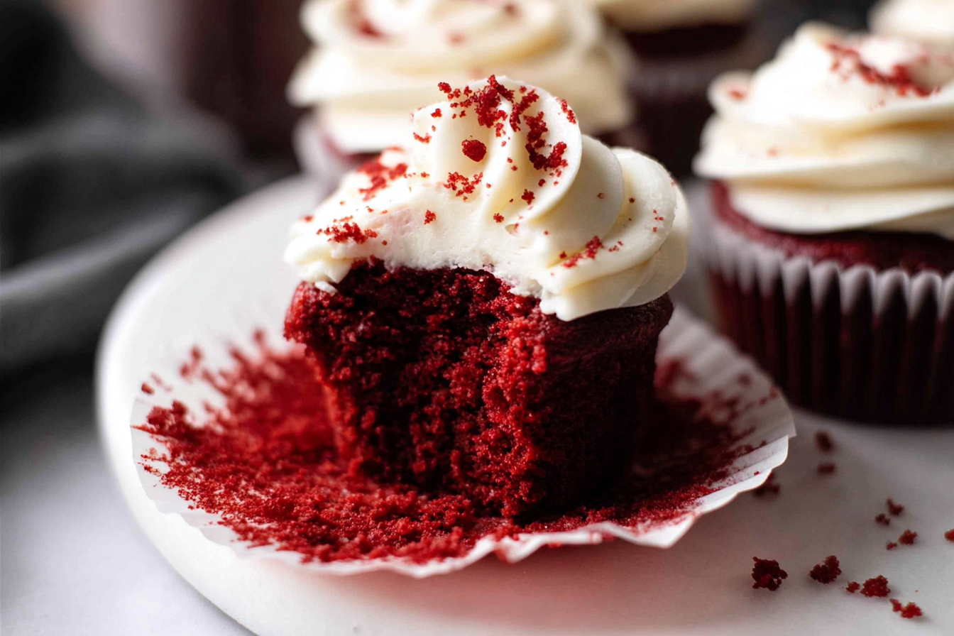 Red Velvet Cupcakes Recipe With Cream Cheese Frosting 6 Red Velvet Cupcakes