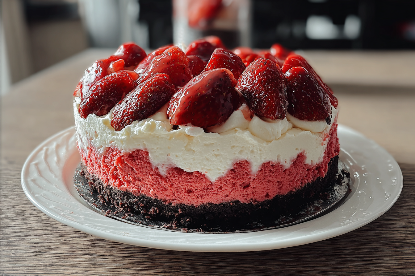 Red Velvet Strawberry Cheesecake