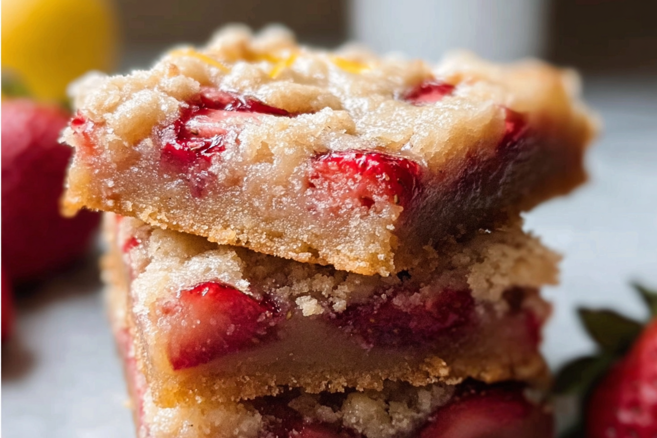 Strawberry Lemon Blondies Recipe 6 Strawberry Lemon Blondies