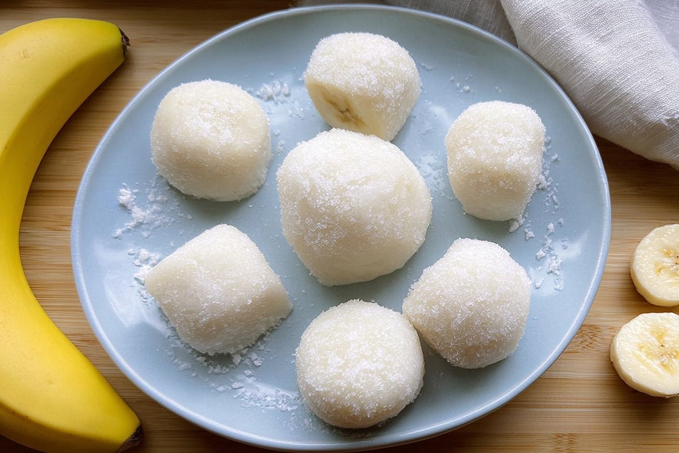 Chinese Banana Mochi Rolls With Real Bananas Recipe 6 Banana Mochi