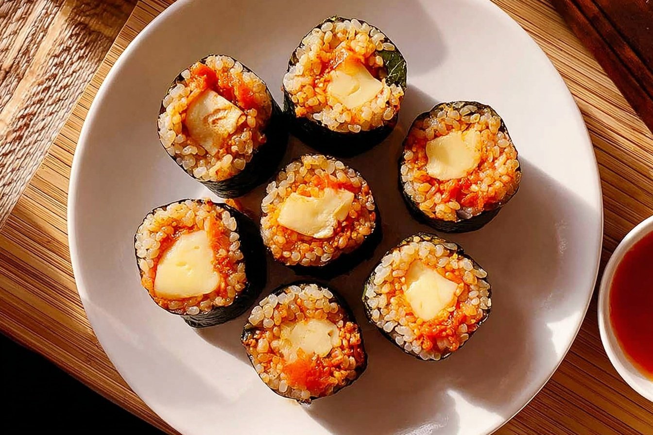 Cheese Kimchi Kimbap Easy Simple Recipe 6 Cheese Kimbap