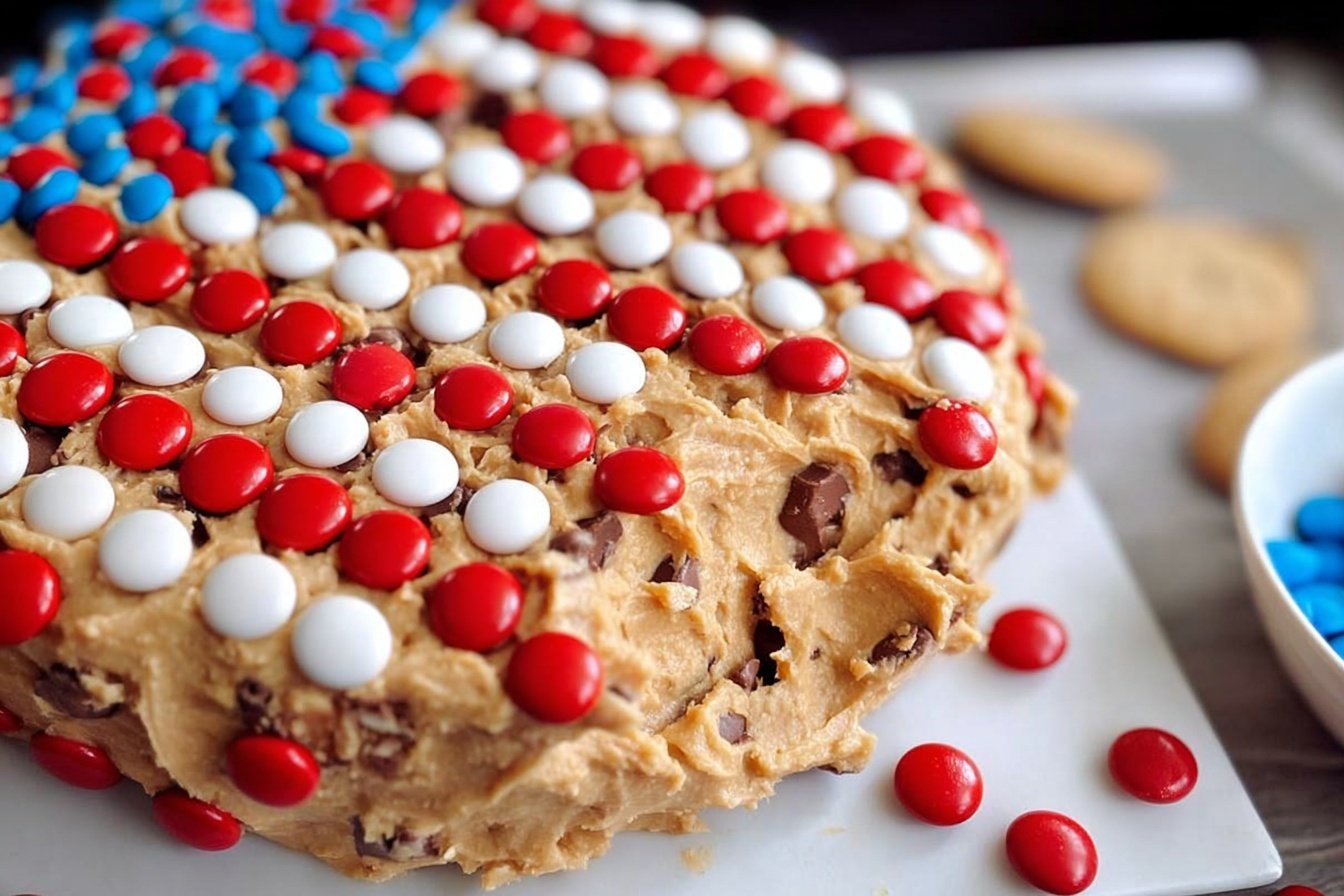 Chocolate Chip Cookie Dough Flag Dip
