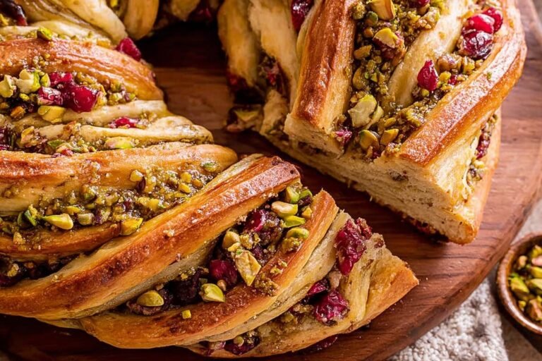 Cranberry Pistachio Babka Bread Wreath 100.Png