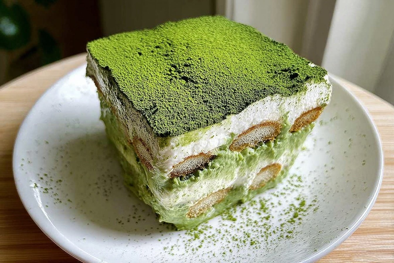 Matcha Milk Tea Tiramisu No Eggs No Alcohol 6 Matcha Milk Tea Tiramisu