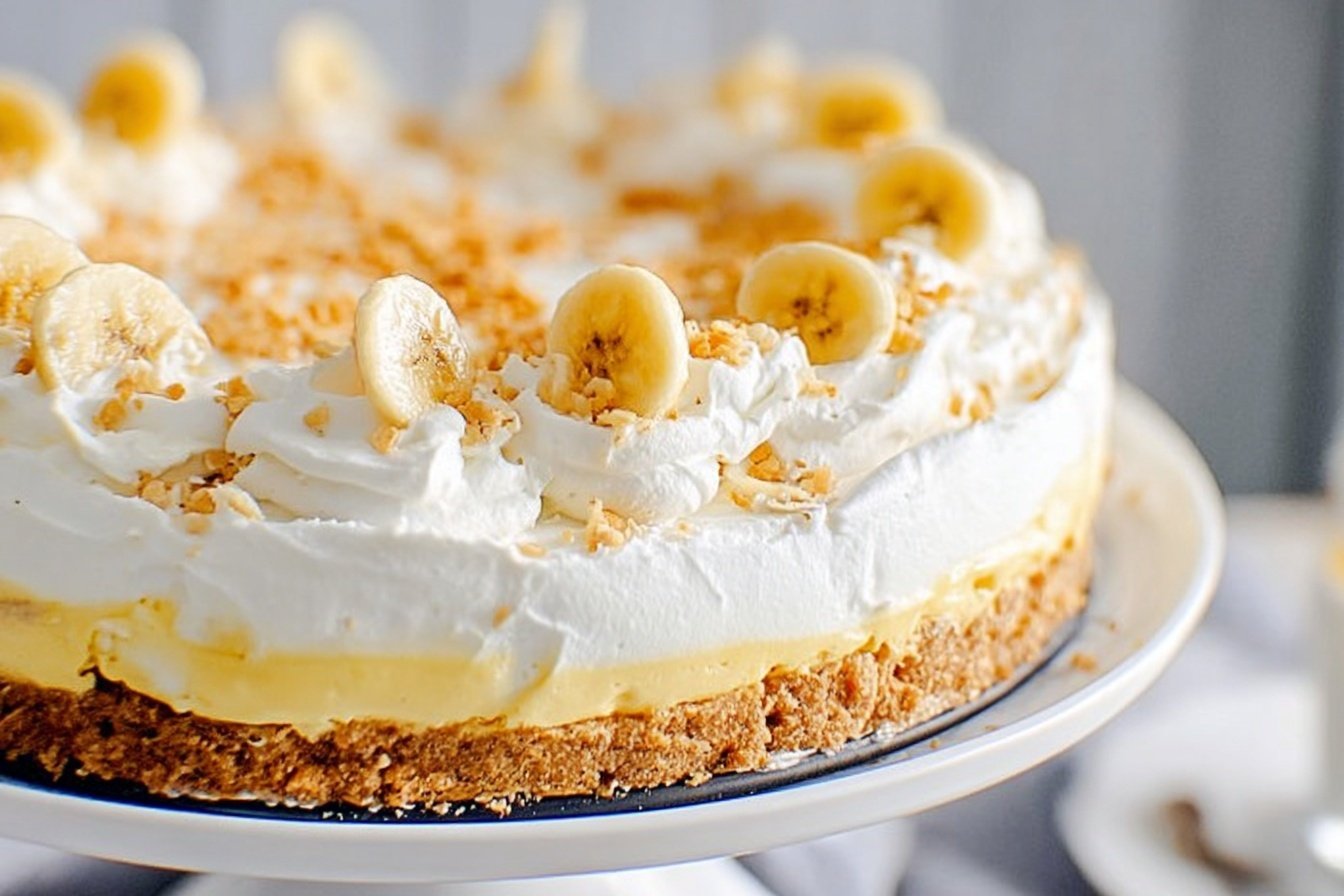 No Bake Banana Cream Pudding Cheesecake