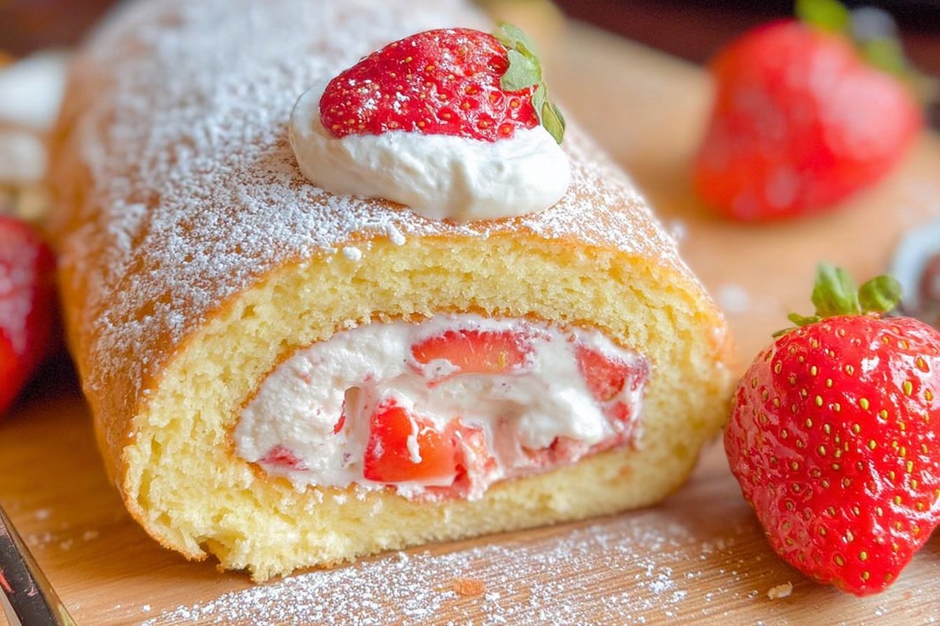 Strawberry Shortcake Roulade Recipe
